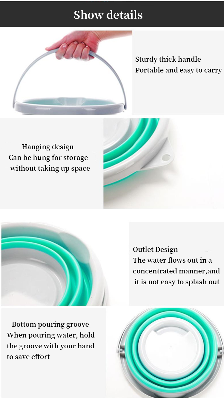 Folding Bucket Travel Portable Cheap Eco-friendly Plastic Folding Water Bucket