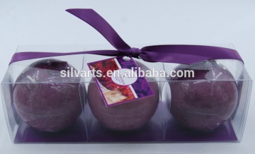 1% scent mottled ball candle, 3 pcs in pvc box with decoration