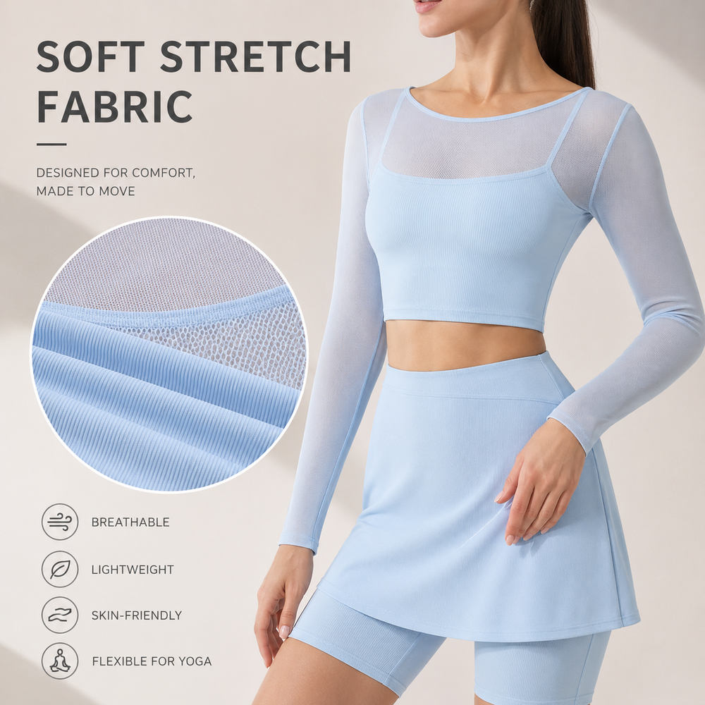 Женский комплект из 2 юбок, укороченный топ Women 2 Piece Skirt Set Crop Top