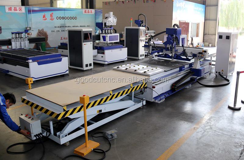 1325 servo wood cutting spring loaded engraving loading and unloading system cnc router with 3d camera price