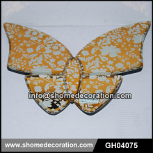 Yellow Color Mirror Butterfly Fancy Hanging Mirror