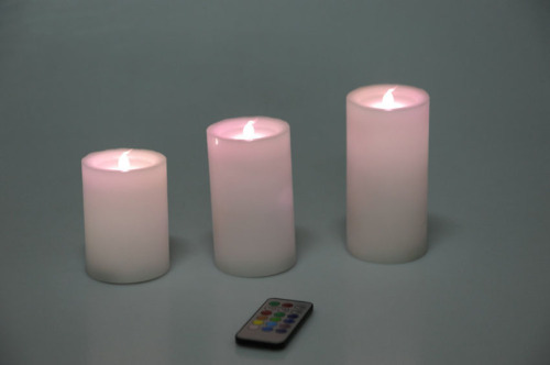 Battery Operated Ivory Real Wax Pillar LED Candles