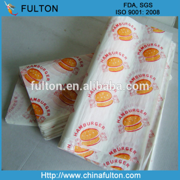 28g colored hamburger wrap paper/food grade burger paper wrap/hamburger wax paper