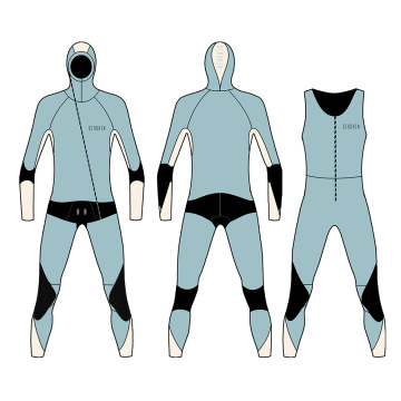 Seaskin 7mm Two Piece Diving Wet Suit with Hood