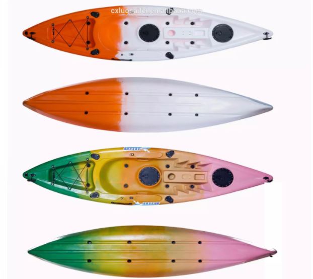 2021 China OEM wholesale no Inflatable foldable cheap ocean plastic canoe for sale single kayak