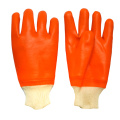 Fluoreszierender PVC-Dip-Handschuh kaltbeständiger weißer Strick-Handgelenk