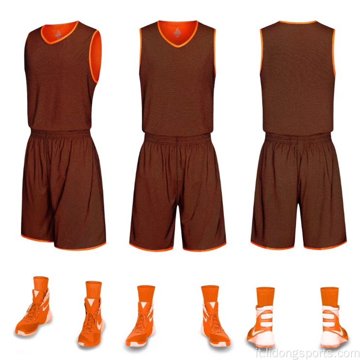 Nuova uniforme da basket reversibile all&#39;ingrosso