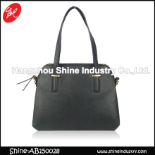 Black cross pattern PU handbag/long handle handbag/cheap shoulder bag