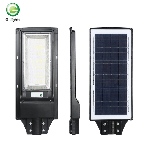 Luz de rua solar IP65 com sensor de movimento integrado para exterior