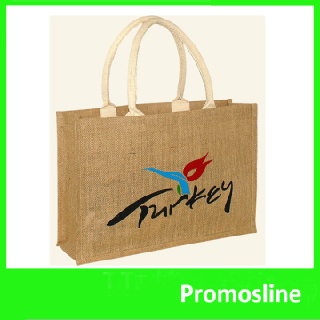 Hot Sell custom eco-friendly jute bag leather handle