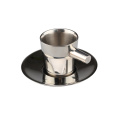 Double Wall Stainless Steel Espresso/Tea Cup with Saucer