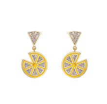 Newest 925 silver CZ lemon earring for girl
