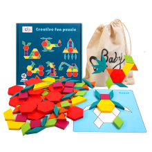 88 Piece Wooden Jigsaw Puzzle: Enhancing Geometric Cognition with Tangram Building Blocks