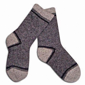 Boy's Full Terry Crew Socks, Made of 42% Merino Wool, 43% Cotton, 10% Polyester and 5% Spandex