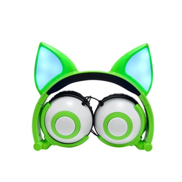 Anime Fox Ear Headphone Fone de ouvido com LED