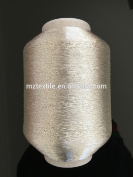600D pure silver metallic yarn with polyester yarn for women dresses