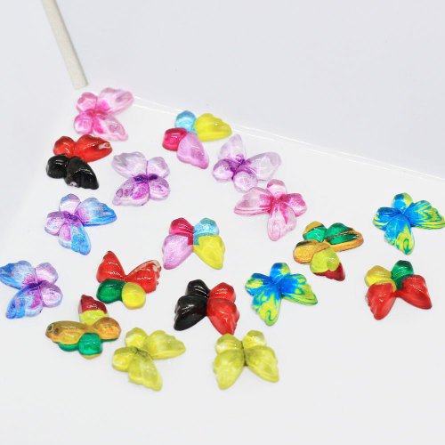 Hoja de resina de mariposa de simulación colorida, tablero de resina de animales hermosos para niños, accesorios de belleza para el cabello o la carcasa del teléfono