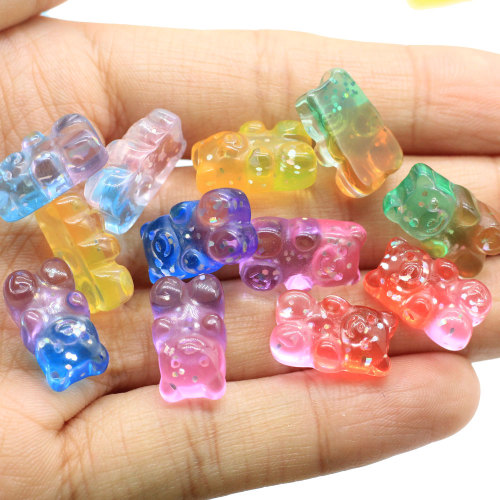 Żywiczne kaboszony Flatback Gummy Bear Candy naszyjnik Charms DIY Scrapbooking zdobienie rzemiosło dekoracyjne