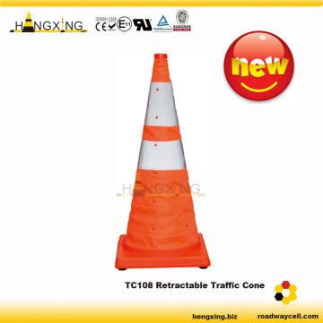 folding traffic cone TC108 /collapsible traffic cone/led light traffic cone