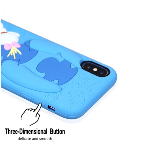 3D blauwe Cartoon siliconen telefoon geval voor Iphone8 / X / Max