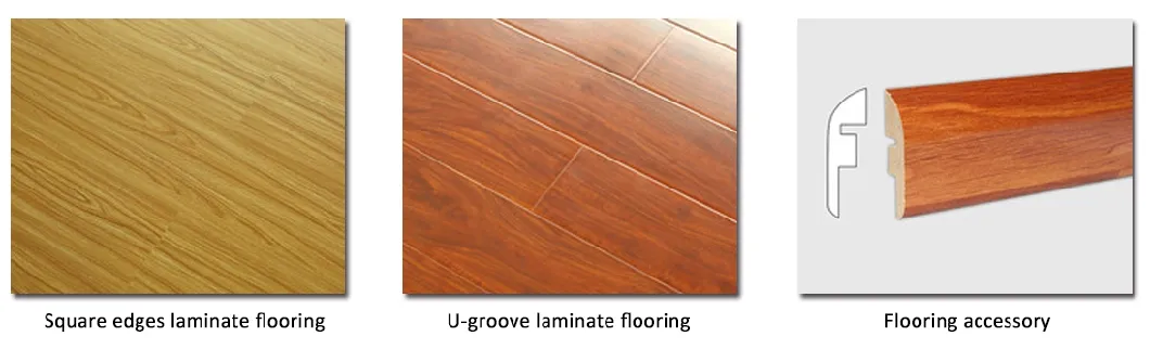 Teak Parquet Waterproof Engineered Hardwood Not Slip 12mm V Groov Laminate Flooring