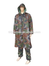 Waterproof Plastic Military Camouflage Raincoat