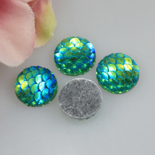 AB Kleur Vis Schaal Iriserende Cabochon Hars Vis Schaal Ronde Cabochon Zeemeermin Vis Schaal 11 MM Spacer Mermaid Party