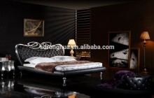 K1506 Classical bedroom furniture leather bed