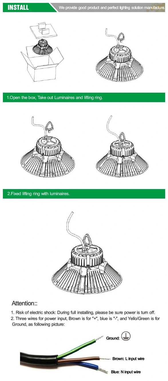 Round LED Warehouse Lamp IP65 Industrial Lighting High Bay Fixture LED Garage Lighting