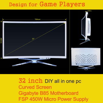 Cheap China computers,32" DIY all in one pc with gigabyte motherboard
