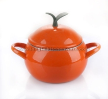 18cm Fruit Shape Enamel Pot with Hollow Handle