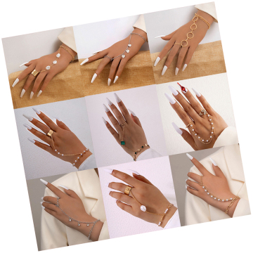 Personalized Bohemian Handcrafted Artificial Pearl Women's Charm Bangle Bracelet & Ring Set