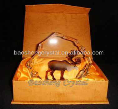 likesome Personalized Gifts with reindeer engraving on crystal iceberg