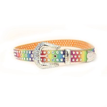 REWIN Fashion Rainbow Rhinestone Belt for Jeans and Dress