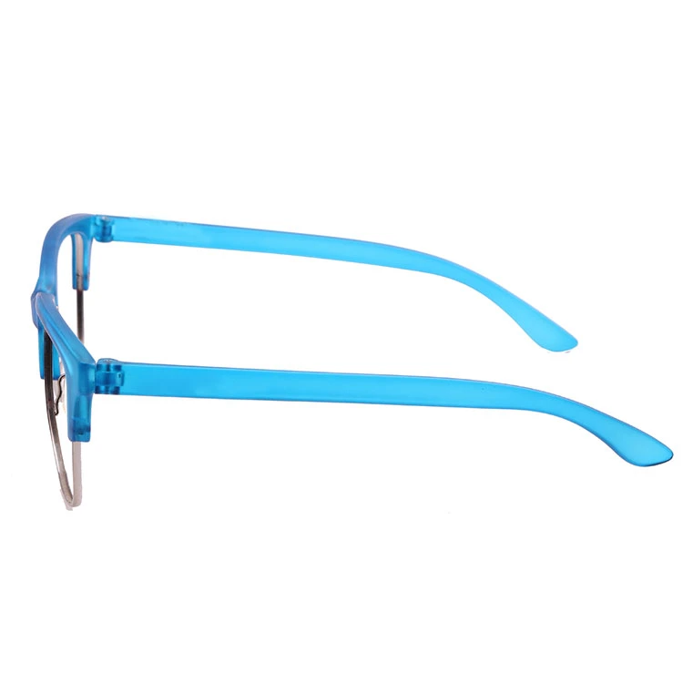 2019 Newly Crystal Blue Metal Mixture Sunglasses with Clear Lens