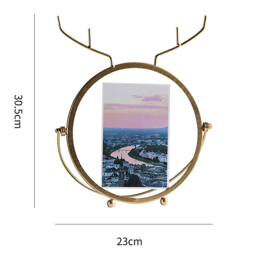 Creative Simple Round Metal Picture Decoration INS Nordic Photo Frame with Glass