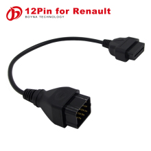 [Wholesale price] Renault 12 Pin high quality obd1 to obd2 renault cable adapter with renault 12 pin connectors