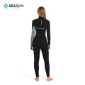 Seaskin Womens 4/3mm Streç vapur yüksek elastik tam wetsuit