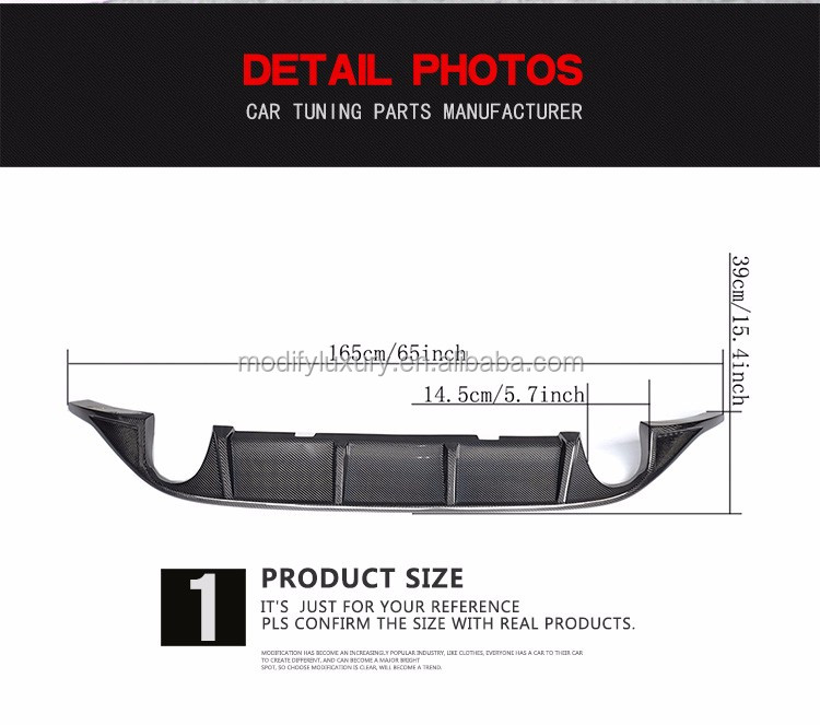 Modify Luxury Carbon Fiber Rear Diffuser for VW GOLF 7 MK7