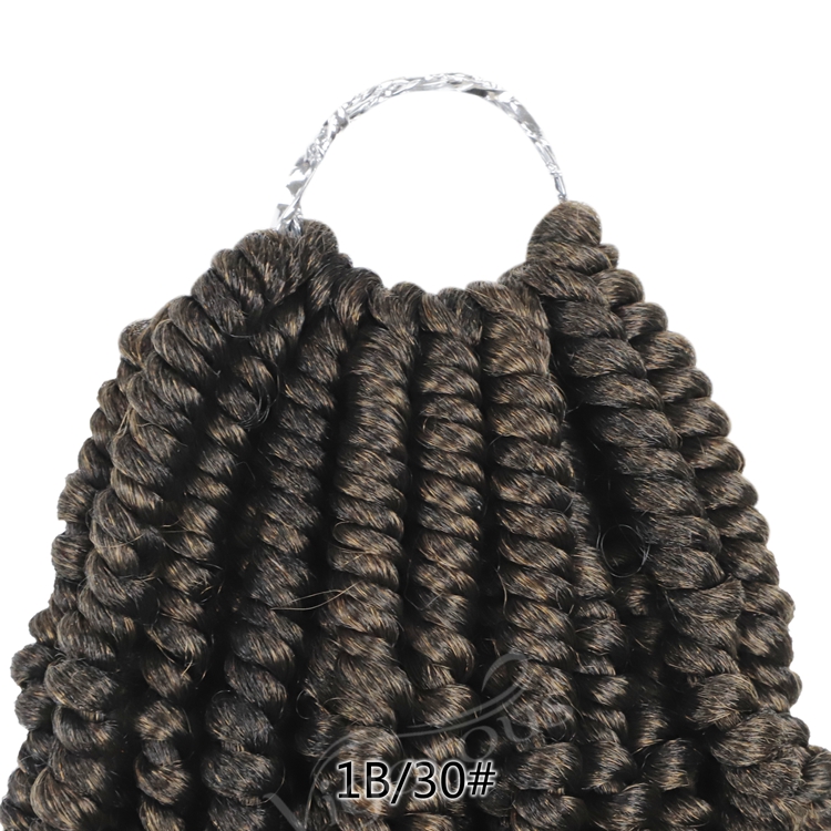 Vigorous Wholesale Fiber Hande Twist Wig Extension Short Darling Brown Pre Plucked Curly African Crochet Braid Hair