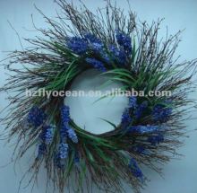 FO-5119 Decorative flower wreaths,artificial lavender wreath,festive floral wreaths