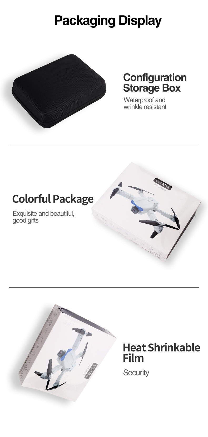 NEW E99 MAX 4K 1080P HD Dual Camera With WiFi FPV Altitude Hold Mode Profesional Helicopter Foldable Quadcopter