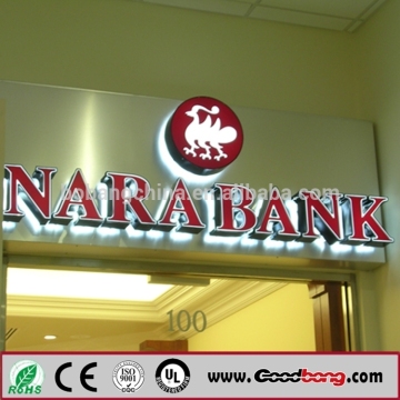 Embossing logo led acrylic channel letter sign