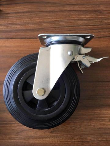 8 inch rubber wheel caster for waste bin