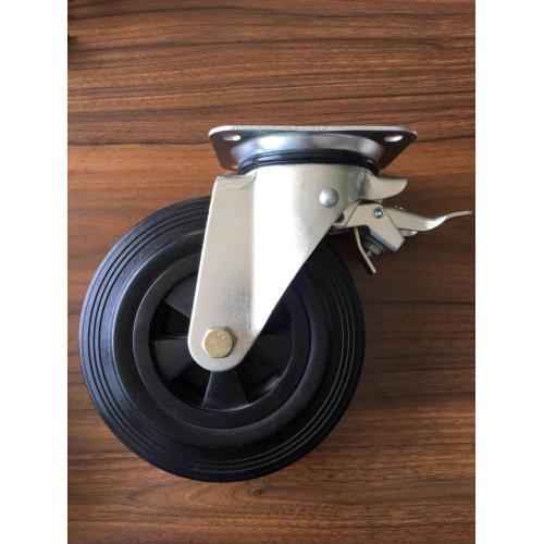 8 inch rubber wheel casters for waste bins