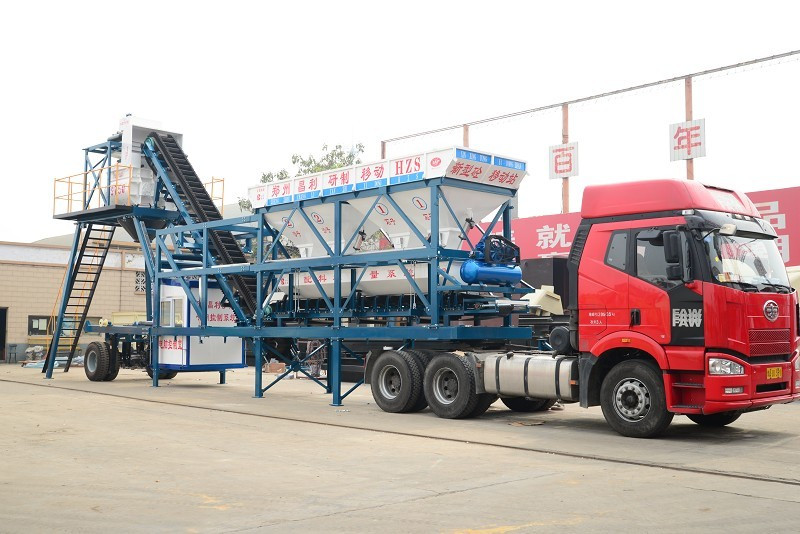 35m3/H Full Automatic Mobile Concrete Batching Plant (YHZS35)