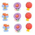 Encantadores cabujones de flores pequeñas colores mezclados sin agujero flor espalda plana encantos suministros de adorno para joyería Scrapbooking DIY