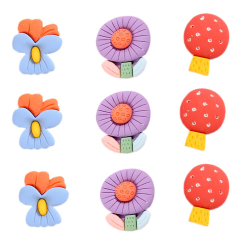 Lovely Small Flower Cabochons Mixed Colors No Hole Flower Flat Back Charms Embellishment Supplies For Jewelry Scrapbooking DIY