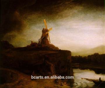 Famous dark scenery Rembrandt canvas painting for wholesaling