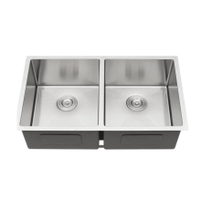 Handmade Stainless Steel Double Bowl Kitchen Sinks: Satin/Black/Gold Undermount Sinks
